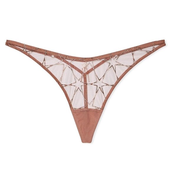 VS Starstruck Gold Star Chain Charm Thong NWT M L - Picture 4 of 10